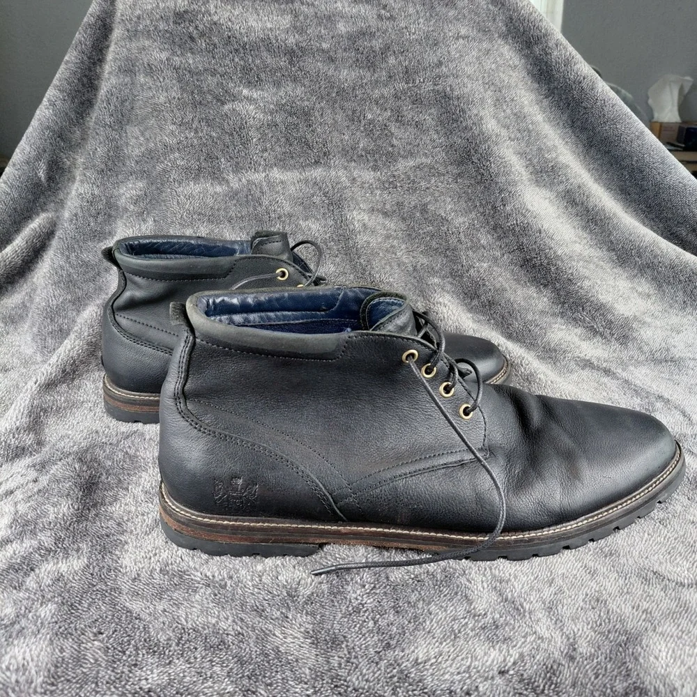 Cole Haan Kennedy Chukka Boots‎ Mens 11M Black Leather Lace Up Lug Sole C28338